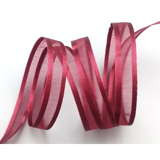 50 m x 10 mm Chiffonband mit Satin Kante BORDEAUX (66) Chiffon Dekoband Schleifenband Geschenkband ohne Draht Organza