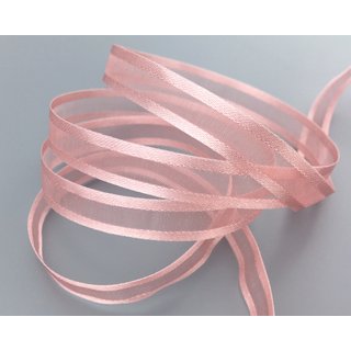 50 m x 10 mm Chiffonband mit Satin Kante ALTROSA Rosa (53) Chiffon Dekoband Schleifenband Geschenkband ohne Draht Organza