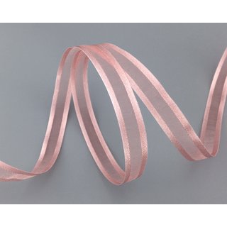 50 m x 10 mm Chiffonband mit Satin Kante ALTROSA Rosa (53) Chiffon Dekoband Schleifenband Geschenkband ohne Draht Organza