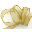 25 m x 25 mm Chiffonband mit Satin Kante BEIGE GOLD (18)...