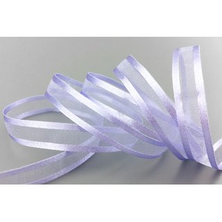 50 m x 10 mm Chiffonband mit Satin Kante FLIEDER (82) Chiffon Dekoband Schleifenband Geschenkband ohne Draht Organza