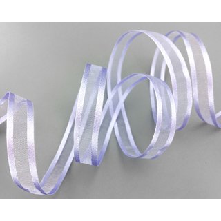 50 m x 10 mm Chiffonband mit Satin Kante FLIEDER (82) Chiffon Dekoband Schleifenband Geschenkband ohne Draht Organza