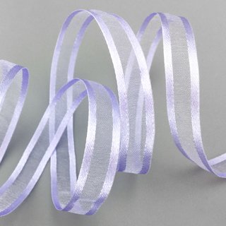 50 m x 10 mm Chiffonband mit Satin Kante FLIEDER (82) Chiffon Dekoband Schleifenband Geschenkband ohne Draht Organza