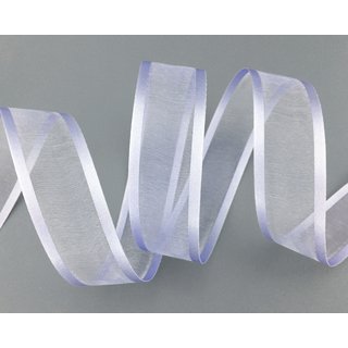 25 m x 25 mm Chiffonband mit Satin Kante FLIEDER (82) Chiffon Dekoband Schleifenband Geschenkband ohne Draht Organza
