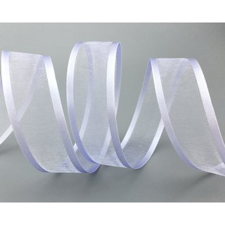 25 m x 25 mm Chiffonband mit Satin Kante FLIEDER (82) Chiffon Dekoband Schleifenband Geschenkband ohne Draht Organza