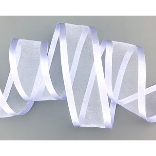 25 m x 38 mm Chiffonband mit Satin Kante FLIEDER (82) Chiffon Dekoband Schleifenband Geschenkband ohne Draht Organza