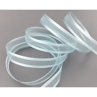 50 m x 10 mm Chiffonband mit Satin Kante HELLBLAU (71) Chiffon Dekoband Schleifenband Geschenkband ohne Draht Organza