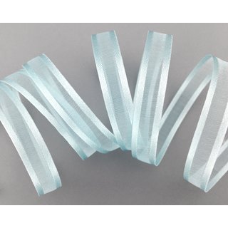 50 m x 10 mm Chiffonband mit Satin Kante HELLBLAU (71) Chiffon Dekoband Schleifenband Geschenkband ohne Draht Organza