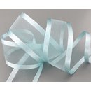 25 m x 38 mm Chiffonband mit Satin Kante HELLBLAU (71)...