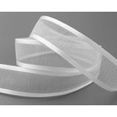25 m x 25 mm Chiffonband mit Satin Kante HELLGRAU (Sehr...
