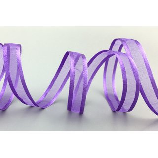 50 m x 10 mm Chiffonband mit Satin Kante LAVENDEL (84) Chiffon Dekoband Schleifenband Geschenkband ohne Draht Organza