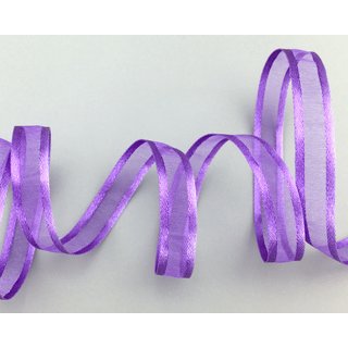50 m x 10 mm Chiffonband mit Satin Kante LAVENDEL (84) Chiffon Dekoband Schleifenband Geschenkband ohne Draht Organza
