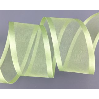 25 m x 38 mm Chiffonband mit Satin Kante LINDGRN (21) Chiffon Dekoband Schleifenband Geschenkband ohne Draht Organza