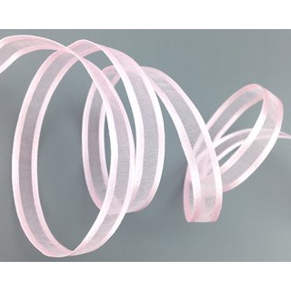 50 m x 10 mm Chiffonband mit Satin Kante ROSA HELLROSA (50) Chiffon Dekoband Schleifenband Geschenkband ohne Draht Organza