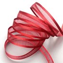 50 m x 10 mm Chiffonband mit Satin Kante ROT DUNKELROT...
