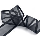 25 m x 38 mm Chiffonband mit Satin Kante SCHWARZ (09)...