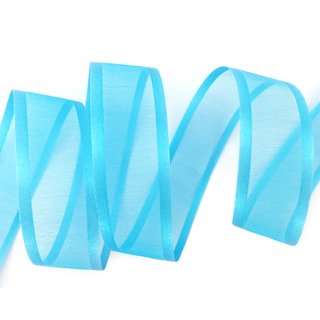 25 m x 25 mm Chiffonband mit Satin Kante TRKIS (72) Chiffon Dekoband Schleifenband Geschenkband ohne Draht Organza