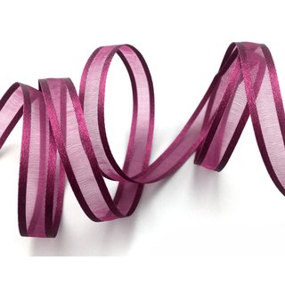 50 m x 10 mm Chiffonband mit Satin Kante WEINROT BURGUND (68) Chiffon Dekoband Schleifenband Geschenkband ohne Draht Organza