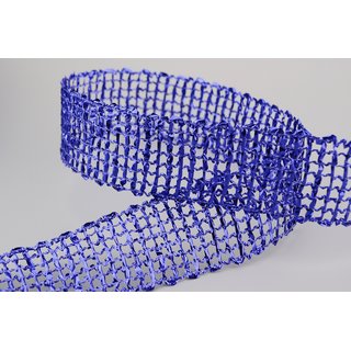 3 m x 50 mm Dekoband GLANZ GITTER BLAU Geschenkband Karo Dekoration glnzend Metallic
