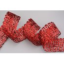 3 m x 50 mm Dekoband GLANZ GITTER ROT Geschenkband Karo...