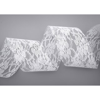 3 m x 72 mm Spitzenband LAURA WEISS Dekoband Spitze Polyester Vintage Hochzeit Tllspitze