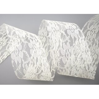 3 m x 72 mm Spitzenband LAURA CREME Ivory Dekoband Spitze...