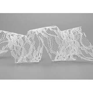 25 m x 40 mm Spitzenband LAURA WEISS Dekoband Spitze Polyester Vintage Hochzeit Tllspitze