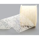 25 m x 72 mm Spitzenband LAURA CREME Ivory Dekoband...