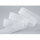 3 m x 25 mm Spitzenband JANE SILBER Gitterband Netzband...