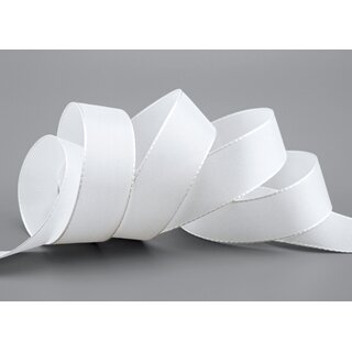 Dekoband TAFTBAND 3 m x 25 mm WEISS Geschenkband Stoffband Taft Visco