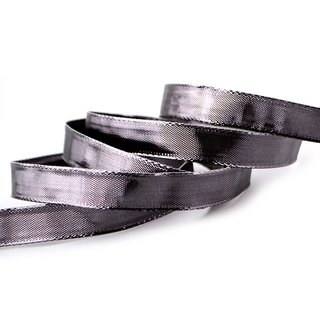 3 m x 15 mm Dekoband GLOSSY ANTHRAZIT Glanzband metallic Schleifenband mit Draht glnzend Weihnachten