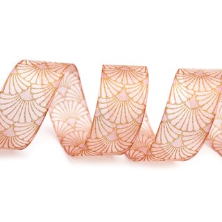 3 m x 40 mm Dekoband Art Nouveau ROSA GOLD Geschenkband Schleifenband Deko Glanz glnzendes Weihnachten Party
