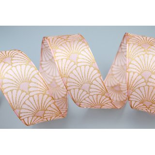 3 m x 40 mm Dekoband Art Nouveau ROSA GOLD Geschenkband Schleifenband Deko Glanz glnzendes Weihnachten Party