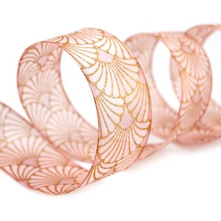 20 m x 40 mm Dekoband Art Nouveau ROSA GOLD Geschenkband Schleifenband Deko Glanz glnzendes Weihnachten Party