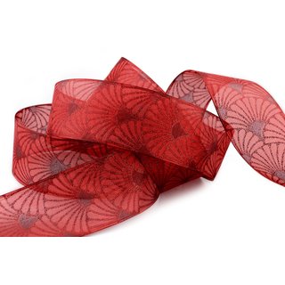 20 m x 40 mm Dekoband Art Nouveau ROT Geschenkband Schleifenband Deko Glanz glnzendes Weihnachten Party
