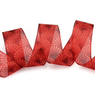 20 m x 40 mm Dekoband Art Nouveau ROT Geschenkband Schleifenband Deko Glanz glnzendes Weihnachten Party