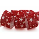 3 m x 40 mm Dekoband Country Stars ROT WEISS Geschenkband...