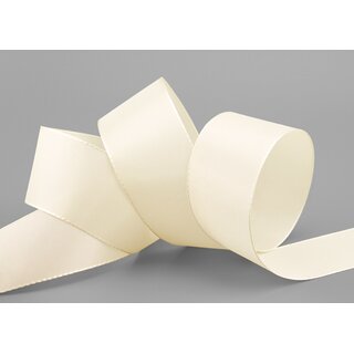 Dekoband TAFTBAND 3 m x 40 mm CREME Ivory Geschenkband Stoffband Taft Visco
