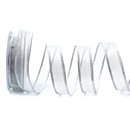 20 m x 25 mm Dekoband VANCOUVER Silber mit Draht...