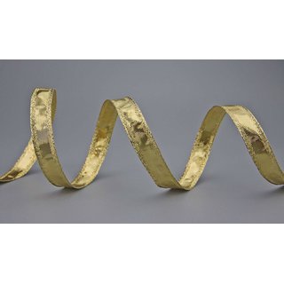 3 m x 15 mm Dekoband GLAMOUR GOLD Geschenkband glnzend Weihnachten Dekoration Glitzer Schleifenband mit Draht metallic