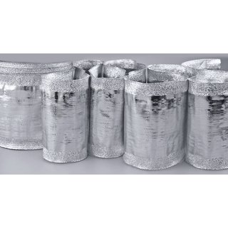 25 m x 100 mm Dekoband GLAMOUR SILBER Auto Geschenkband glnzend Weihnachten Dekoration Glitzer Tischband Tischlufer mit Draht