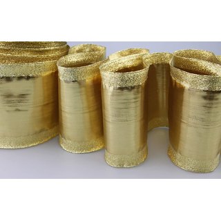 25 m x 100 mm Dekoband GLAMOUR GOLD Auto Geschenkband glnzend Weihnachten Dekoration Glitzer Tischband Tischlufer mit Draht