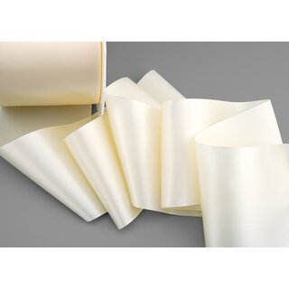 25 m x 72 mm Satinband Sophie CREME Ivory (004) Satin Tischband Schleifenband breites weiches Band Tischdekoration Tisch Deko