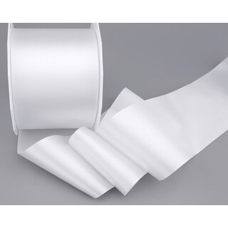 25 m x 72 mm Satinband Sophie WEISS (601) Satin Tischband Schleifenband breites weiches Band Tischdekoration Tisch Deko