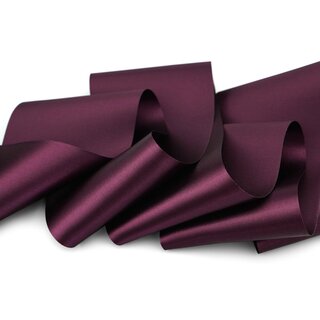 25 m x 72 mm Satinband Sophie PFLAUME (610) Satin Tischband Schleifenband breites weiches Band Tischdekoration Tisch Deko