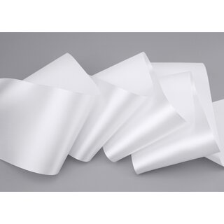 3 m x 72 mm Satinband Sophie WEISS (601) Satin Tischband Schleifenband breites weiches Band Tischdekoration Tisch Deko