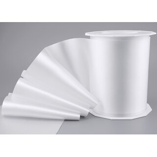 25 m x 112 mm Satinband Sophie WEISS (601) Satin Tischband Schleifenband breites weiches Band Tischdekoration Tisch Deko