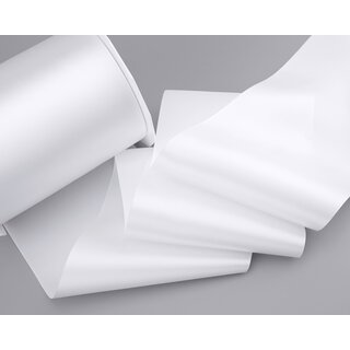 25 m x 112 mm Satinband Sophie WEISS (601) Satin Tischband Schleifenband breites weiches Band Tischdekoration Tisch Deko