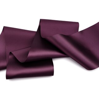 25 m x 112 mm Satinband Sophie PFLAUME (610) Satin Tischband Schleifenband breites weiches Band Tischdekoration Tisch Deko