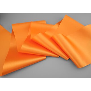 25 m x 112 mm Satinband Sophie ORANGE (620) Satin Tischband Schleifenband breites weiches Band Tischdekoration Tisch Deko